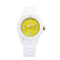 Sports Silicone Analog Wrist Watch- Yellow Face